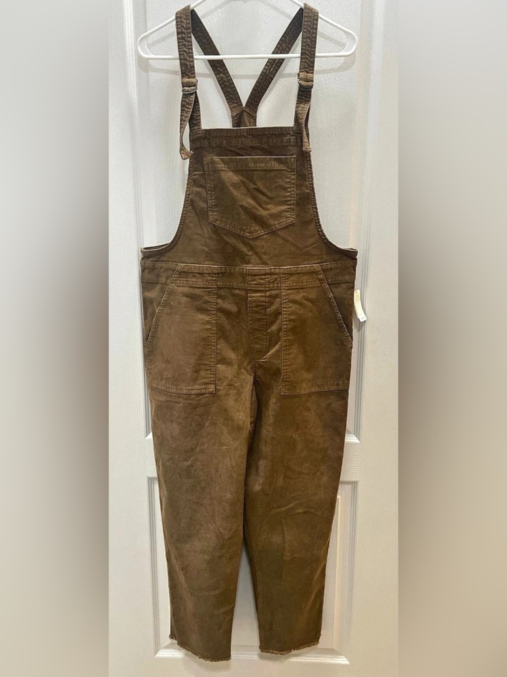 Aerie Corduroy Womens Brown Overalls Pants Adjustable Strap Size Medium NEW